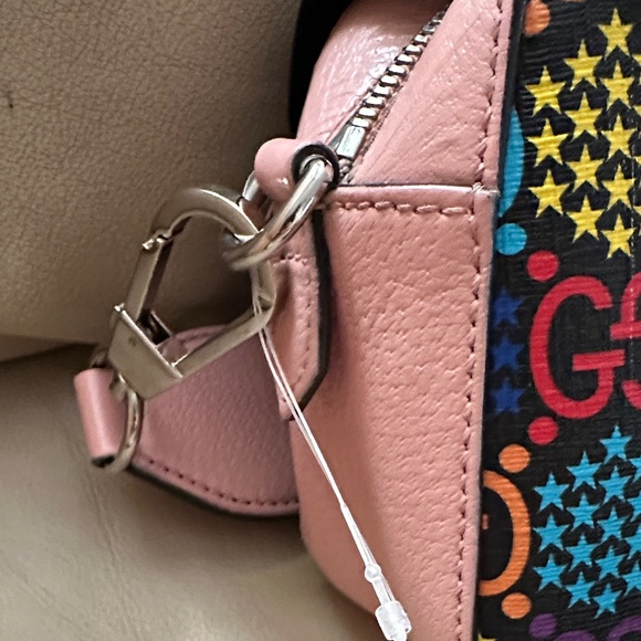 GUCCI GG Supreme Monogram Psychedelic Shoulder Bag Black Multicolor Sugar Pink - Picture 4 of 16